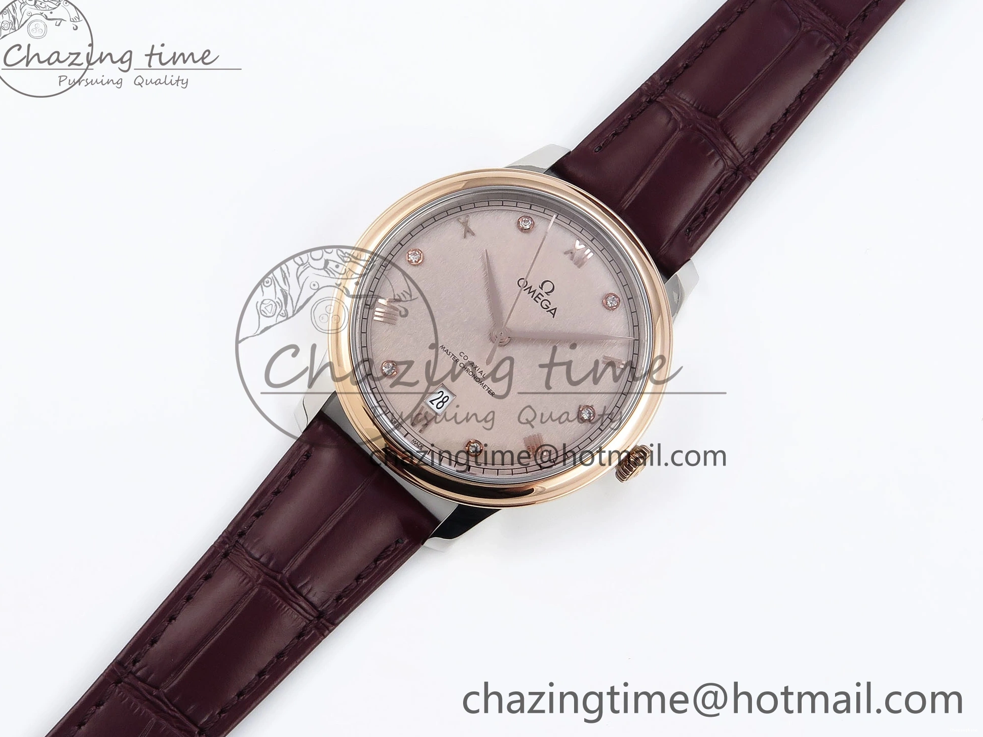 0223 Minimalist De Ville Power Reserve RG MKF 1:1 Best Edition RG Textured Dial on Brown Leather Strap A 7749